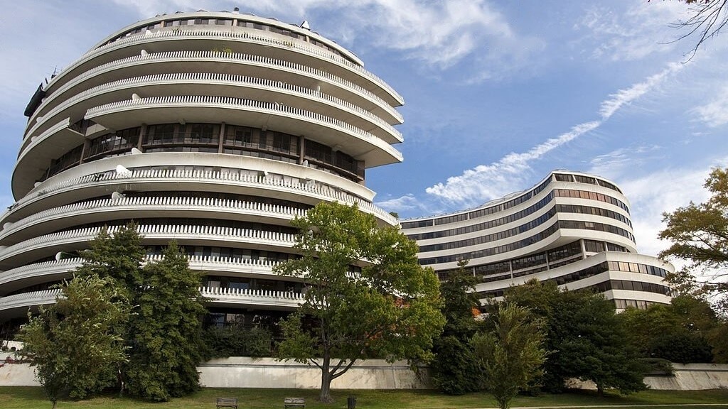 An image of the Watergate complex, a historic location associated with political events in the United States.
